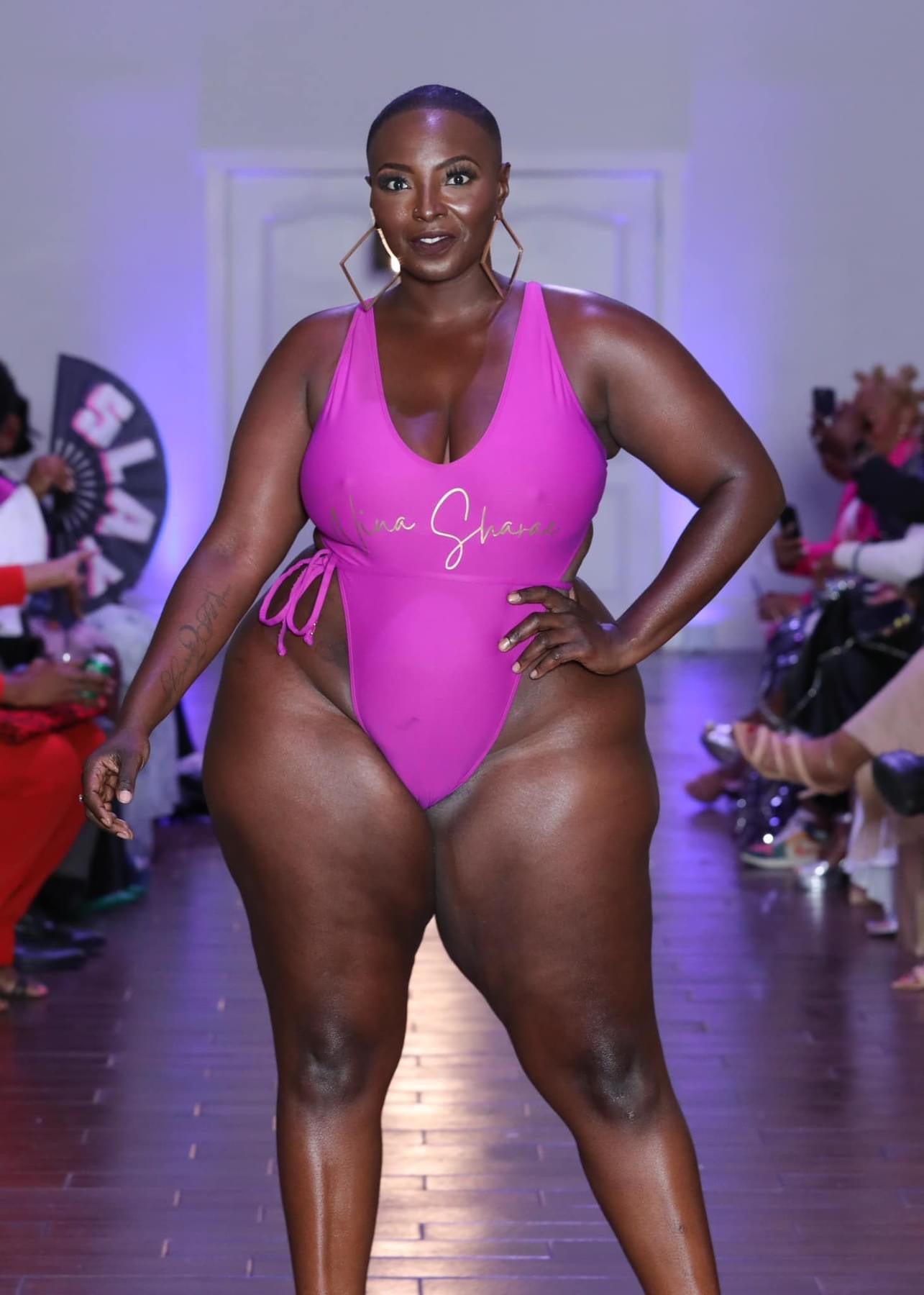 Nina Sharae | Purple | Monokini | One Piece | Swimsuit | Plus-size
