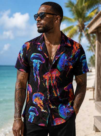 Moonlit Jelly Resort Button-Up Shirt