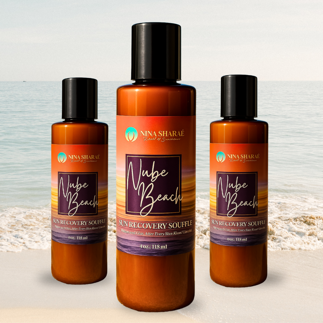 Nube Beach Sun Recovery Soufflé by Nina Sharae – After-Sun Body Lotion for Glowing Skin, Soothes, Hydrates & Restores, Lightweight Botanical Formula with Sea Moss & Manuka Honey – 4 oz