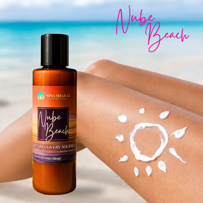 Nube Beach Sun Recovery Soufflé by Nina Sharae – After-Sun Body Lotion for Glowing Skin, Soothes, Hydrates & Restores, Lightweight Botanical Formula with Sea Moss & Manuka Honey – 4 oz