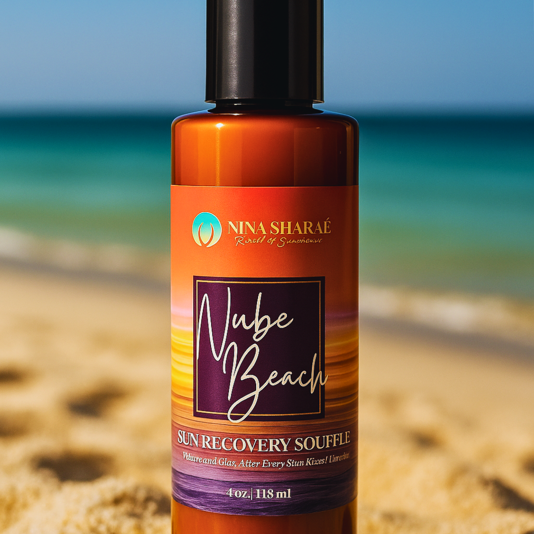 Nube Beach Sun Recovery Soufflé by Nina Sharae – After-Sun Body Lotion for Glowing Skin, Soothes, Hydrates & Restores, Lightweight Botanical Formula with Sea Moss & Manuka Honey – 4 oz
