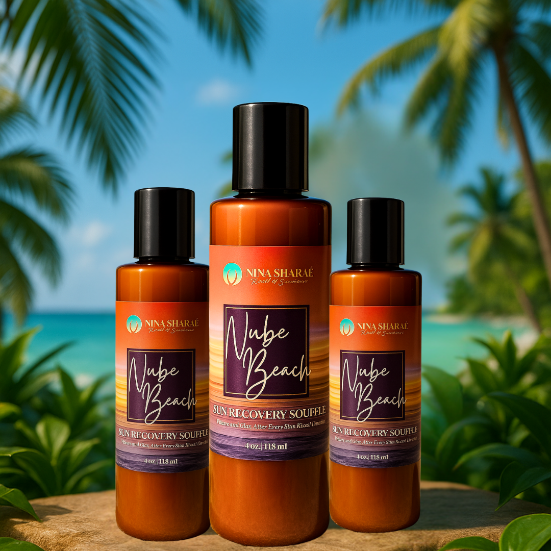Nube Beach Sun Recovery Soufflé by Nina Sharae – After-Sun Body Lotion for Glowing Skin, Soothes, Hydrates & Restores, Lightweight Botanical Formula with Sea Moss & Manuka Honey – 4 oz