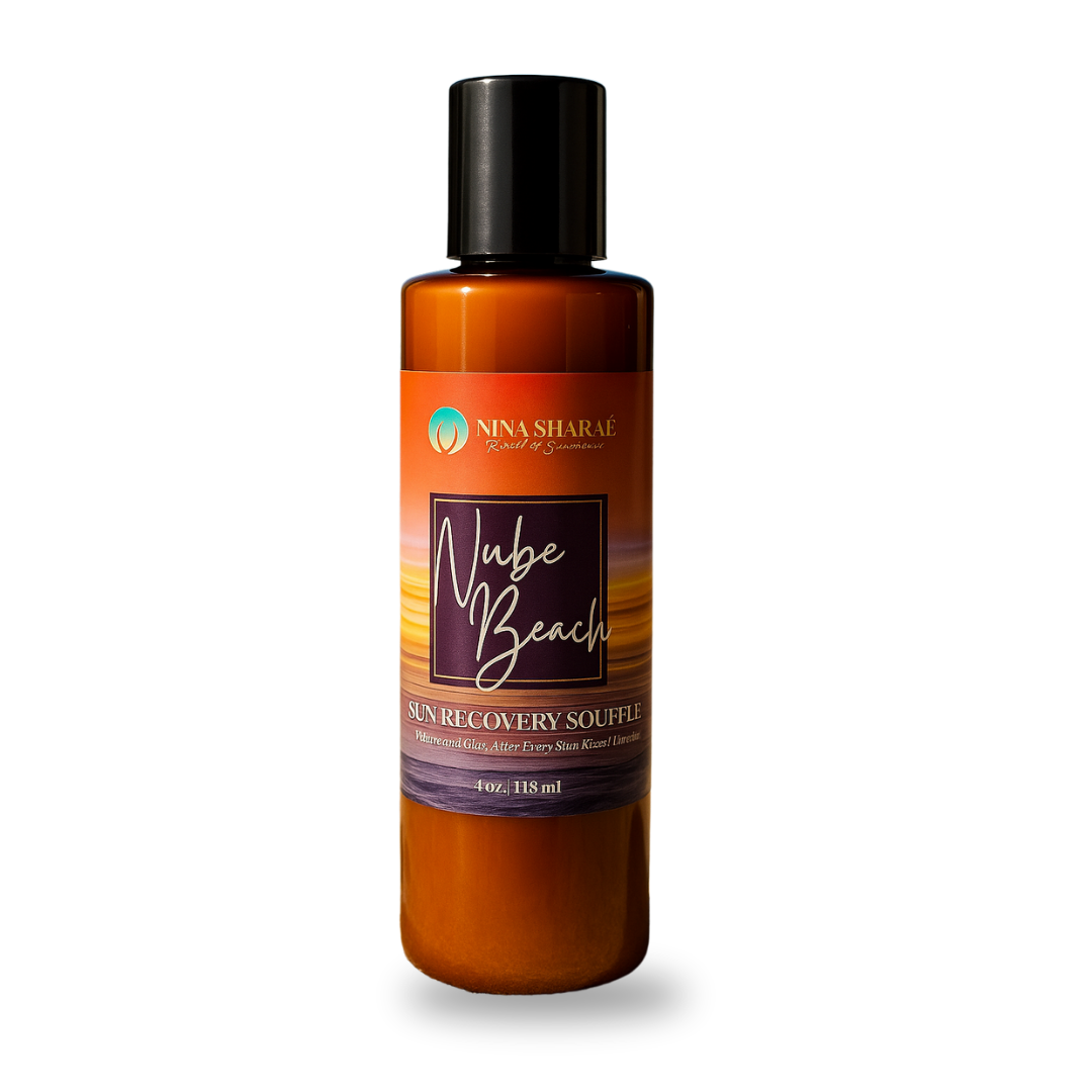 Nube Beach Sun Recovery Soufflé by Nina Sharae – After-Sun Body Lotion for Glowing Skin, Soothes, Hydrates & Restores, Lightweight Botanical Formula with Sea Moss & Manuka Honey – 4 oz