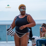 Nina Sharae Scoop Back with Strap  Shoulders| One Piece | Black | Plus Size Swimsuit
