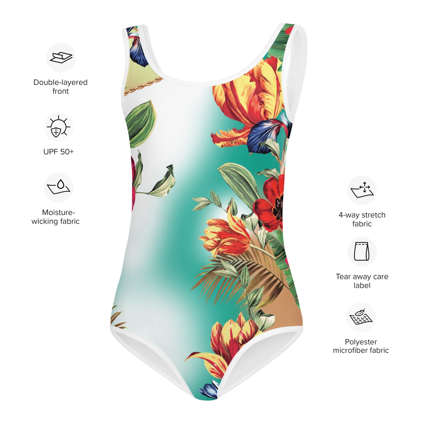 Nina Sharae | Kids Hawaiian Print Swimsuit | 2T - 6X