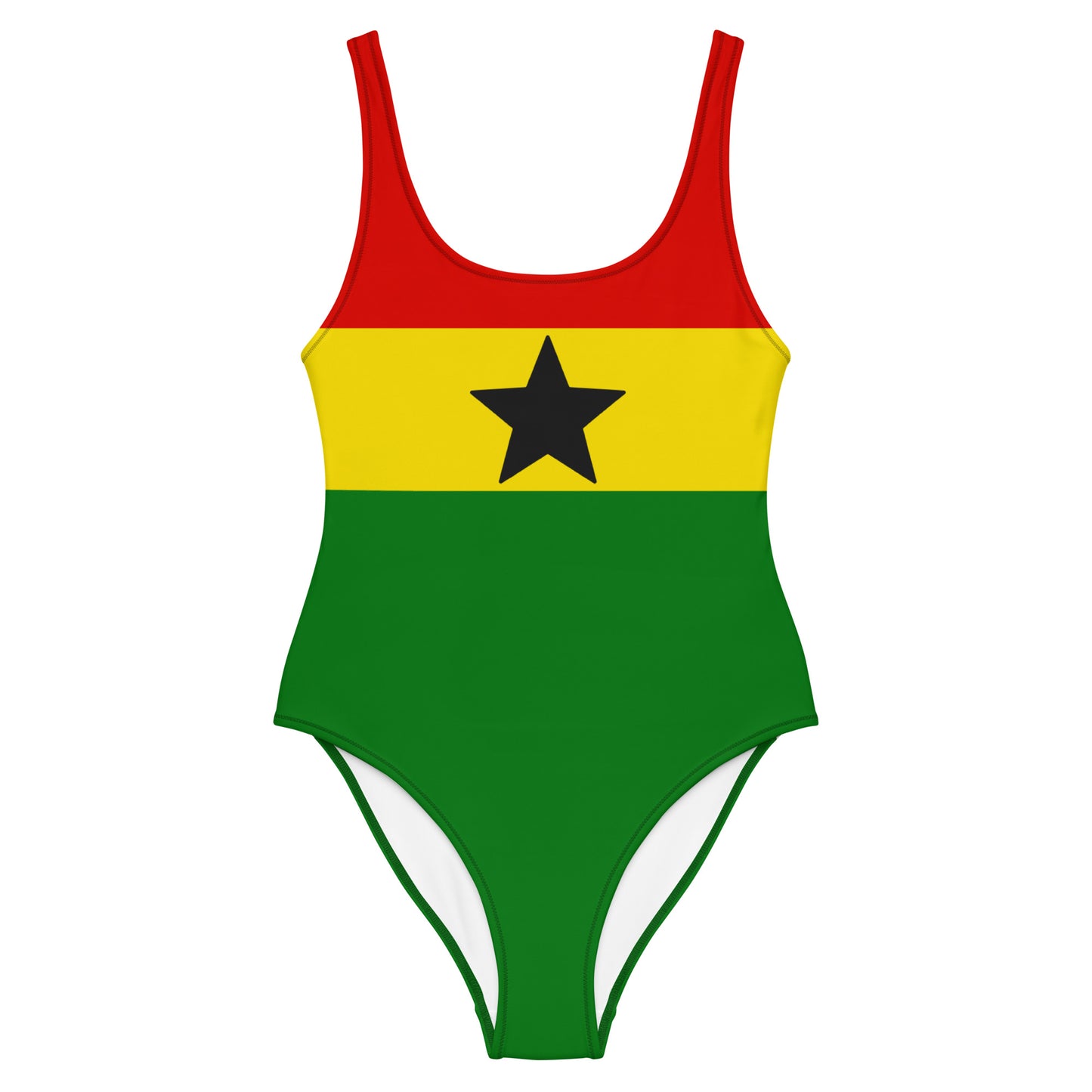 NIna Sharae Swimwear | Ghana Star One-Piece Swimsuit | Detty December Swimsuit