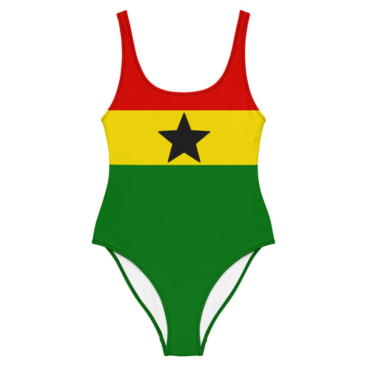 NIna Sharae Swimwear | Ghana Star One-Piece Swimsuit | Detty December Swimsuit