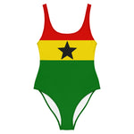 NIna Sharae Swimwear | Ghana Star One-Piece Swimsuit | Detty December Swimsuit