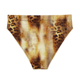 Nina Sharae Swimwear | Recycled High-Waisted Bikini Bottom | Carmel Leopard Print