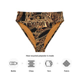 NINA SHARAE SWIMWEAR | HIGH-WAISTED BIKINI BOTTOM ONLY | BLACK, GOLD & CHAIN ANIMAL PRINT