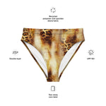 Nina Sharae Swimwear | Recycled High-Waisted Bikini Bottom | Carmel Leopard Print