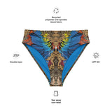 Nina Sharae Swimwear | High-Waisted Bikini Bottom - Red, Blue Tribal Chain Prints  | Bottoms Only