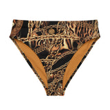 NINA SHARAE SWIMWEAR | HIGH-WAISTED BIKINI BOTTOM ONLY | BLACK, GOLD & CHAIN ANIMAL PRINT