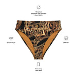 NINA SHARAE SWIMWEAR | HIGH-WAISTED BIKINI BOTTOM ONLY | BLACK, GOLD & CHAIN ANIMAL PRINT