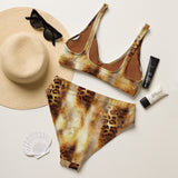 Nina Sharae Swimwear | High-Waisted Leopard Print Bikini Panties and Top | Carmel Leopard Print