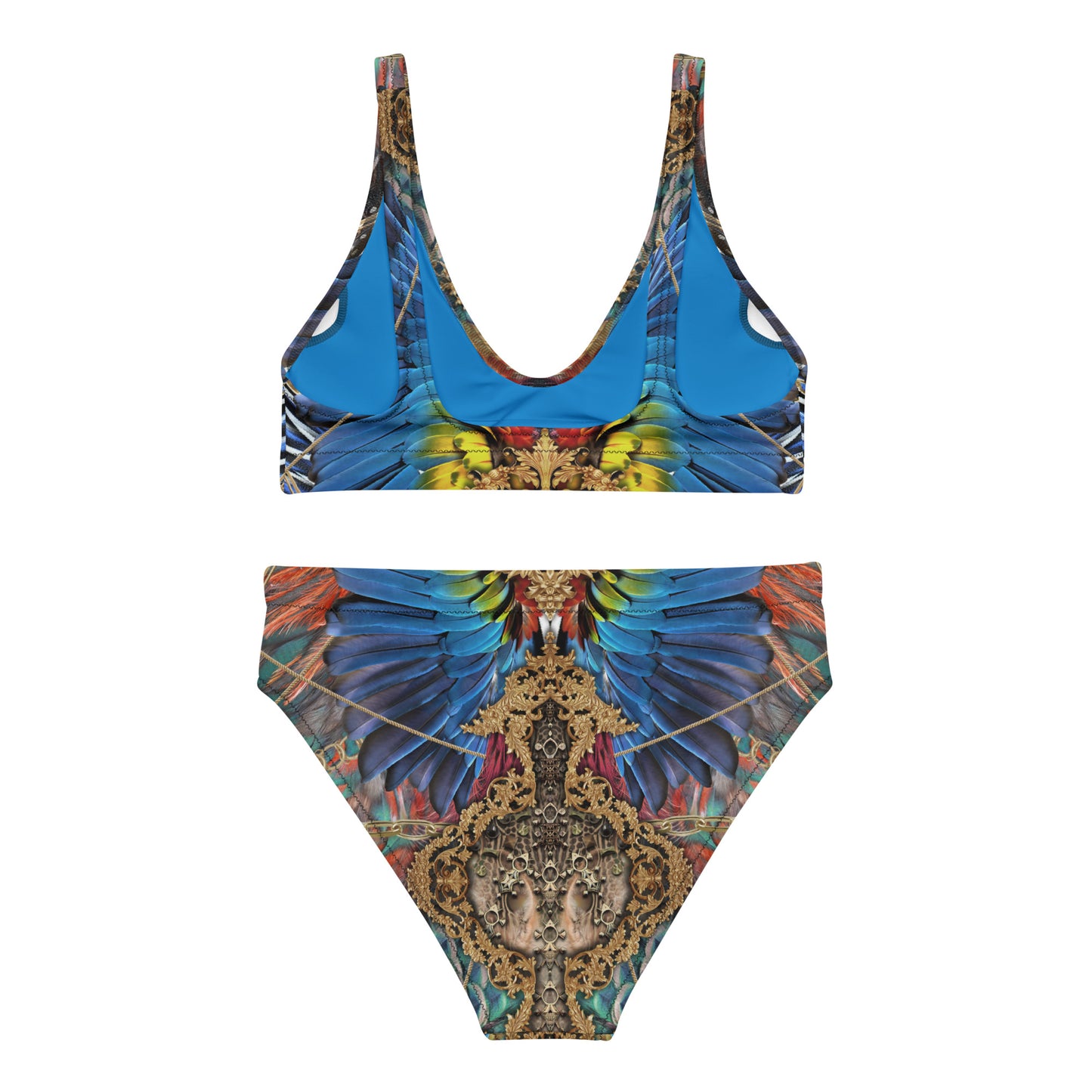 Nina Sharae Swimwear | High-waisted  - Red, Blue Tribal Chain Prints - Set