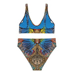 Nina Sharae Swimwear | High-waisted  - Red, Blue Tribal Chain Prints - Set