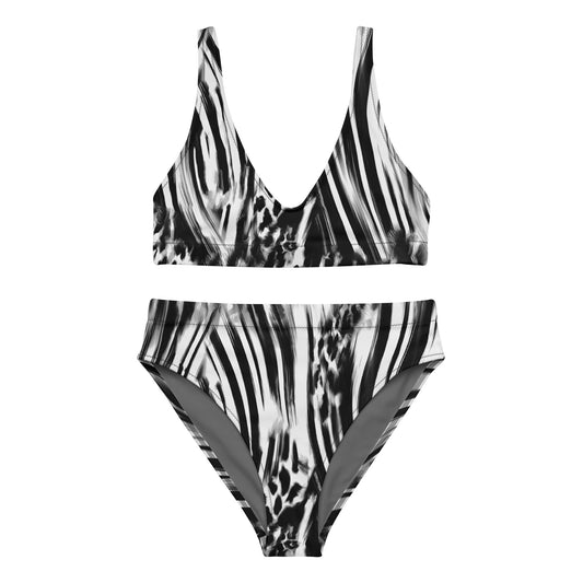 Nina Sharae Swimwear | Zebra Leopard Print High-Waisted Bikini | Plus Size