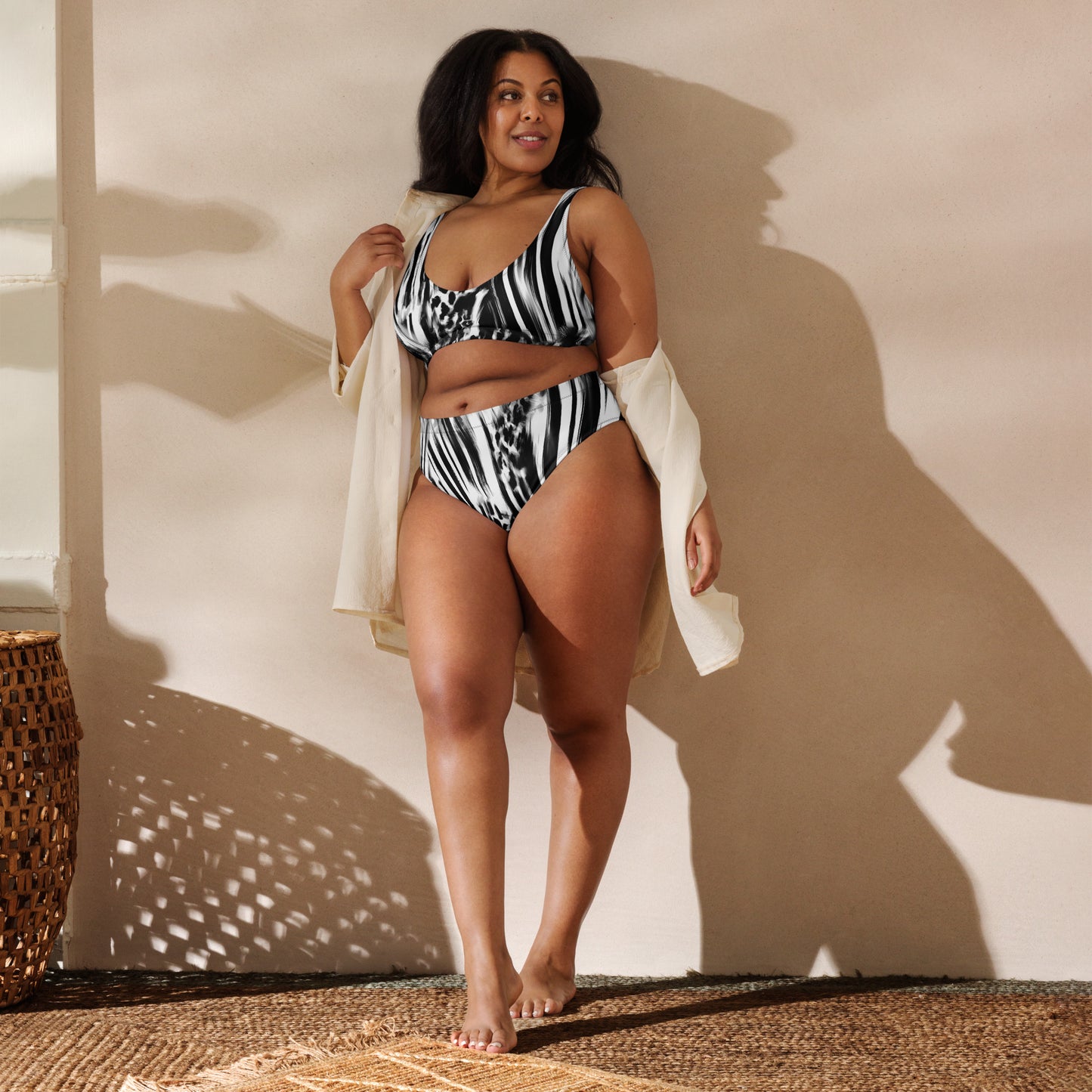 Nina Sharae Swimwear | Zebra Leopard Print High-Waisted Bikini | Plus Size