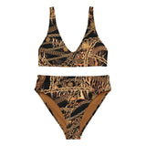 NINA SHARAE SWIMWEAR | BLACK, GOLD & CHAIN ANIMAL PRINT HIGH WAISTED BIKINI| PLUS-SIZE