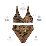 NINA SHARAE SWIMWEAR | BLACK, GOLD & CHAIN ANIMAL PRINT HIGH WAISTED BIKINI| PLUS-SIZE