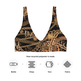 NINA SHARAE SWIMWEAR | RECYCLED PADDED SWIMSUIT BIKINI TOP ONLY | BLACK, GOLD & CHAIN ANIMAL PRINT