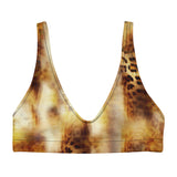 Nina Sharae Swimwear | Recycled Padded Swimsuit Bikini Top Only | Carmel Leopard