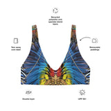 Nina Sharae Swimwear | Padded Tank Swimsuit Top - Red, Blue Tribal Chain Prints | Top Only