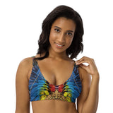 Nina Sharae Swimwear | Padded Tank Swimsuit Top - Red, Blue Tribal Chain Prints | Top Only