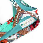 Nina Sharae Resort | High-Waisted Blue Hawaiian Flowers & Rope Padded Bikini Top Only