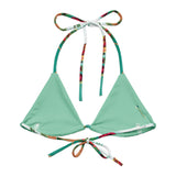 NINA SHARAE SWINWEAR | TRIANGLE BIKINI TOP ONLY- TROPICAL ORANGE MINT GREEN HAWAIIAN PRINT | PLUS SIZE