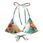 NINA SHARAE SWINWEAR | TRIANGLE BIKINI TOP ONLY- TROPICAL ORANGE MINT GREEN HAWAIIAN PRINT | PLUS SIZE