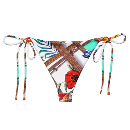 Nina Sharae Swimwear | String Bikini Bottom Only  Hawaiian Rope & Flowers