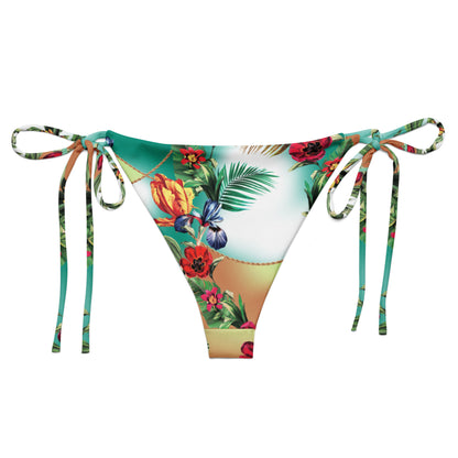 NINA SHARAE SWINWEAR | BIKINI BOTTOM ONLY- TROPICAL ORANGE MINT GREEN HAWAIIAN PRINT | PLUS SIZE