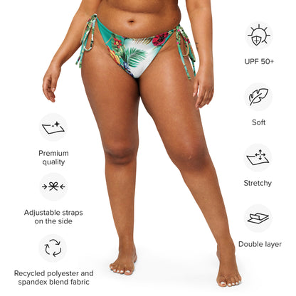 NINA SHARAE SWINWEAR | BIKINI BOTTOM ONLY- TROPICAL ORANGE MINT GREEN HAWAIIAN PRINT | PLUS SIZE