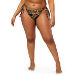 NINA SHARAE SWIMWEAR | RECYCLED STRING BIKINI BOTTOM ONLY | BLACK, GOLD & CHAIN ANIMAL PRINT