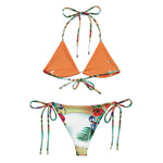 NINA SHARAE SWINWEAR | TRIANGLE BIKINI SET - TROPICAL ORANGE MINT GREEN HAWAIIAN PRINT | PLUS SIZE