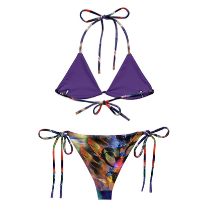 Nina Sharae Swimwear | Multicolor Purple Feather Print Bikini - Plus Size