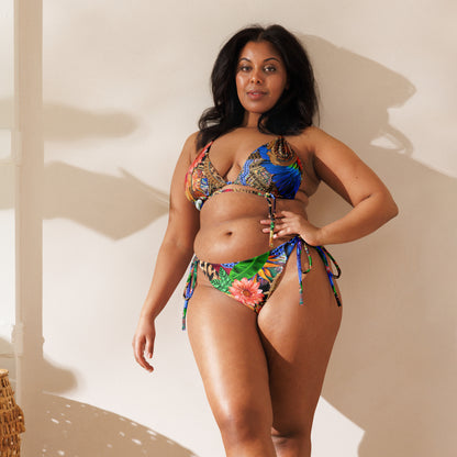 Nina Sharae Swimwear | Wild Tribal Print Flower Bikini - Plus Size