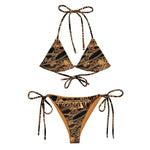 NINA SHARAE SWIMWEAR | RECYCLED STRING BIKINI | BLACK, GOLD AND CHAIN ANIMAL PRINT