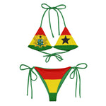 Ghana Flag Bikini - Freedom & Star Swimsuit | Detty December Recycled String Bikini