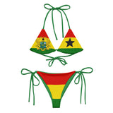 Ghana Flag Bikini - Freedom & Star Swimsuit | Detty December Recycled String Bikini