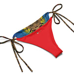 Nina Sharae Swimwear | Strig Bikini Bathing Swimsuit - Red, Blue Tribal Chain Prints