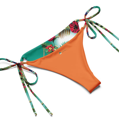 NINA SHARAE SWINWEAR | TRIANGLE BIKINI SET - TROPICAL ORANGE MINT GREEN HAWAIIAN PRINT | PLUS SIZE