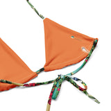 NINA SHARAE SWINWEAR | TRIANGLE BIKINI SET - TROPICAL ORANGE MINT GREEN HAWAIIAN PRINT | PLUS SIZE