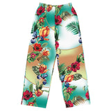 Nina Sharae Swimwear | TRIANGLE BIKINI TOP ONLY- TROPICAL ORANGE MINT GREEN HAWAIIAN PRINT | PLUS SIZE WIDE LEG PANTS