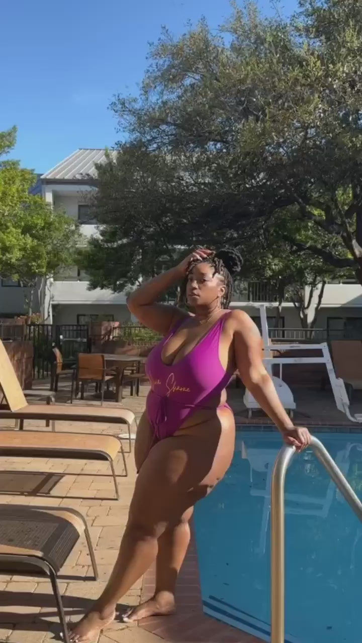 Nina Sharae | Purple | Monokini | One Piece | Swimsuit | Plus-size