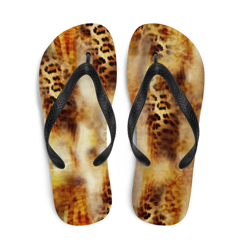 Nina Sharae Swimwear | Beach Flip Flop Shower Shoes | Carmel Leopard Print