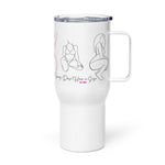 Nina Sharae Thick Pink Travel mug with a handle